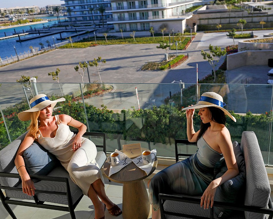 Lifestyle portrait on a terrace
