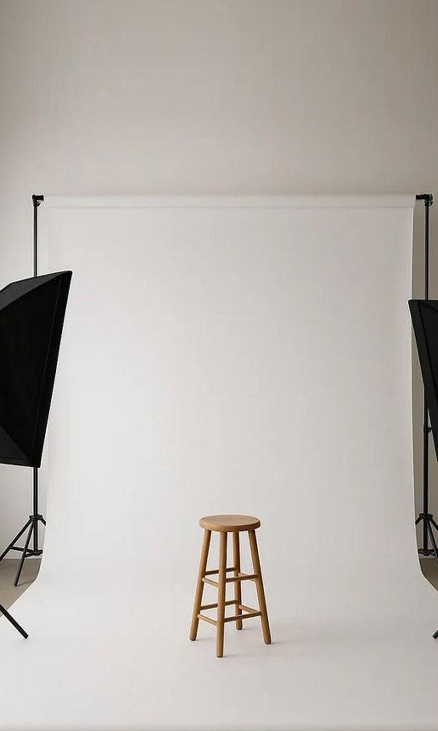 White cyclorama studio ready for production